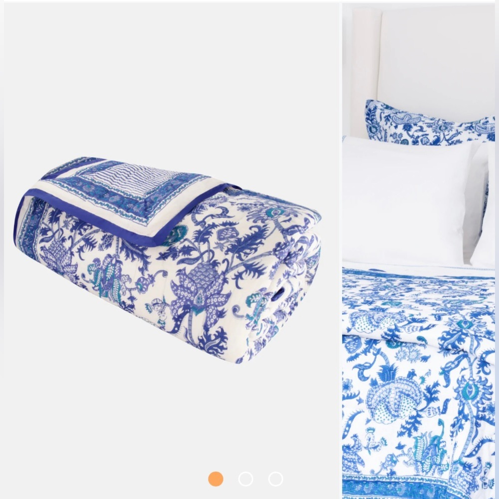 Roller Rabbit Amanda Blue Queen Quilt